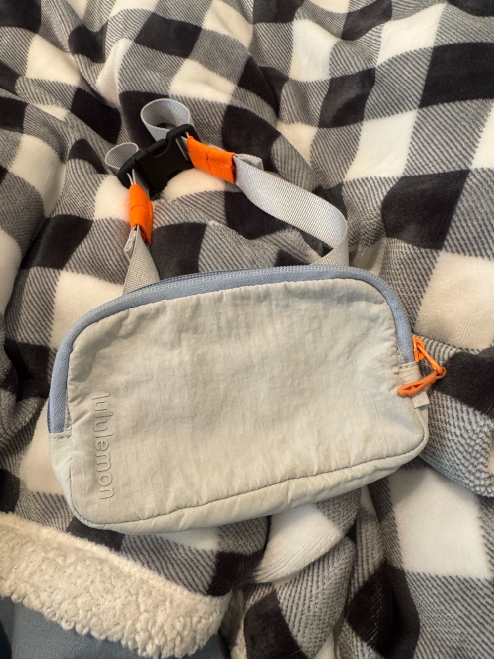 lululemon athletica Light Gray Mini Crossbody with Orange Accents